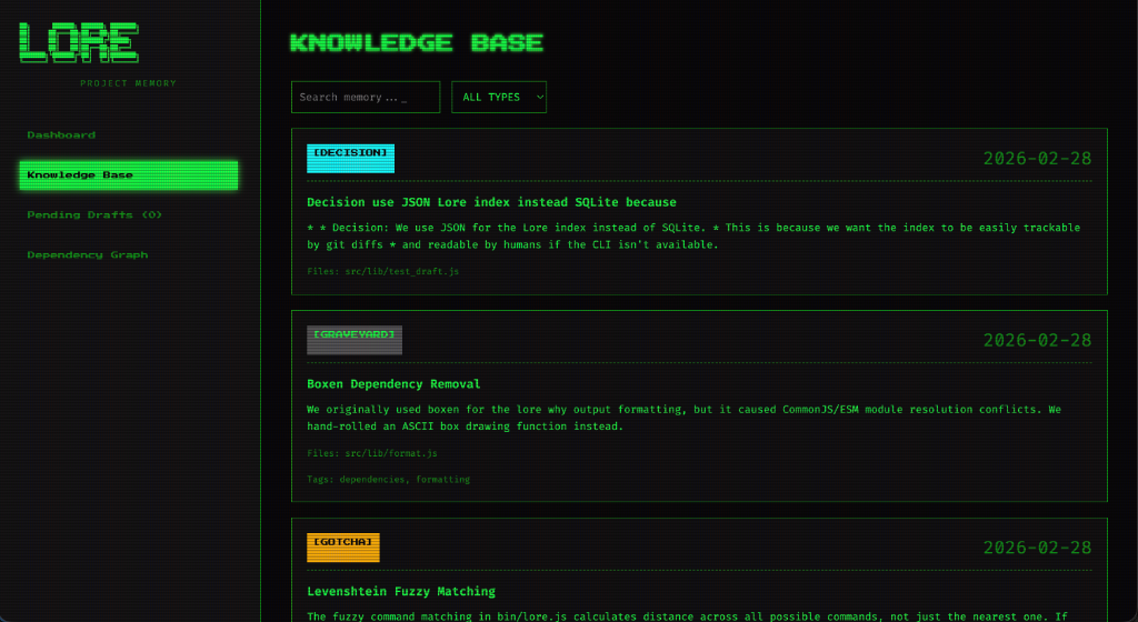 Lore Knowledge Base UI